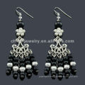 Hand Polish antique silver fashion Earrings Vners Black stones SE-012